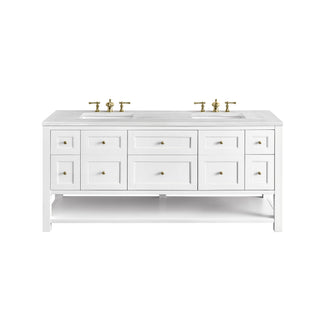 James Martin VanitiesBreckenridge 72" Double Vanity, Bright White w/ 3 CM Arctic Fall Top330 - V72 - BW - 3AFAloha Habitat