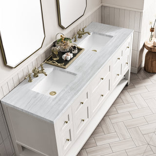 James Martin VanitiesBreckenridge 72" Double Vanity, Bright White w/ 3 CM Arctic Fall Top330 - V72 - BW - 3AFAloha Habitat