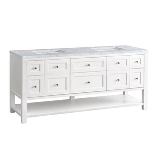 James Martin VanitiesBreckenridge 72" Double Vanity, Bright White w/ 3 CM Carrara Marble Top330 - V72 - BW - 3CARAloha Habitat