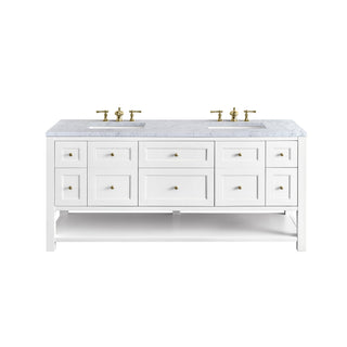 James Martin VanitiesBreckenridge 72" Double Vanity, Bright White w/ 3 CM Carrara Marble Top330 - V72 - BW - 3CARAloha Habitat