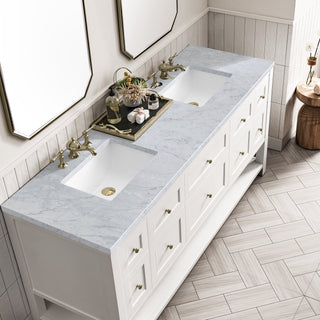 James Martin VanitiesBreckenridge 72" Double Vanity, Bright White w/ 3 CM Carrara Marble Top330 - V72 - BW - 3CARAloha Habitat