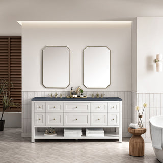 James Martin VanitiesBreckenridge 72" Double Vanity, Bright White w/ 3 CM Charcoal Soapstone Top330 - V72 - BW - 3CSPAloha Habitat