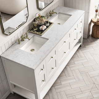 James Martin VanitiesBreckenridge 72" Double Vanity, Bright White w/ 3 CM Eternal Jasmine Pearl Top330 - V72 - BW - 3EJPAloha Habitat