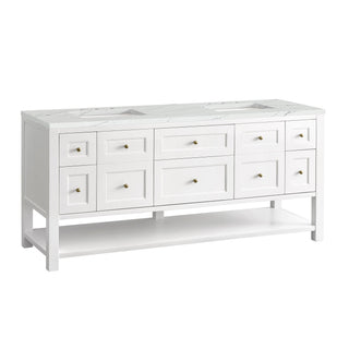 James Martin VanitiesBreckenridge 72" Double Vanity, Bright White w/ 3 CM Ethereal Noctis Top330 - V72 - BW - 3ENCAloha Habitat