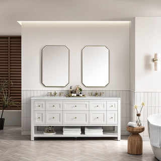 James Martin VanitiesBreckenridge 72" Double Vanity, Bright White w/ 3 CM Ethereal Noctis Top330 - V72 - BW - 3ENCAloha Habitat