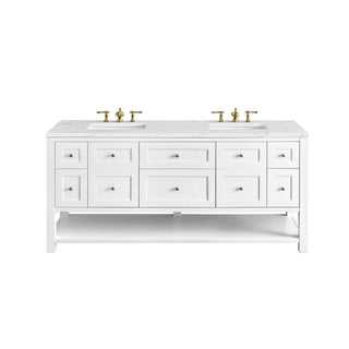 James Martin VanitiesBreckenridge 72" Double Vanity, Bright White w/ 3 CM Ethereal Noctis Top330 - V72 - BW - 3ENCAloha Habitat