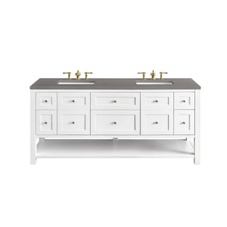 James Martin VanitiesBreckenridge 72" Double Vanity, Bright White w/ 3 CM Grey Expo Top330 - V72 - BW - 3GEXAloha Habitat