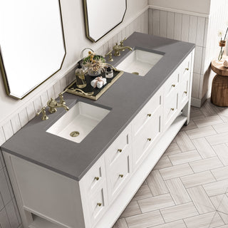 James Martin VanitiesBreckenridge 72" Double Vanity, Bright White w/ 3 CM Grey Expo Top330 - V72 - BW - 3GEXAloha Habitat