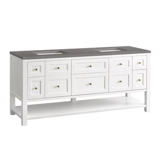 James Martin VanitiesBreckenridge 72" Double Vanity, Bright White w/ 3 CM Grey Expo Top330 - V72 - BW - 3GEXAloha Habitat