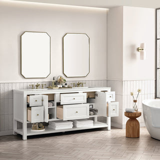 James Martin VanitiesBreckenridge 72" Double Vanity, Bright White w/ 3 CM Lime Delight Top330 - V72 - BW - 3LDLAloha Habitat