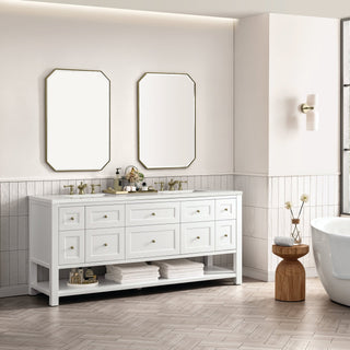 James Martin VanitiesBreckenridge 72" Double Vanity, Bright White w/ 3 CM Lime Delight Top330 - V72 - BW - 3LDLAloha Habitat