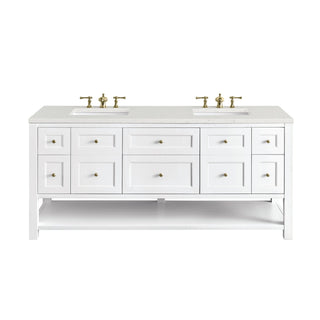 James Martin VanitiesBreckenridge 72" Double Vanity, Bright White w/ 3 CM Lime Delight Top330 - V72 - BW - 3LDLAloha Habitat