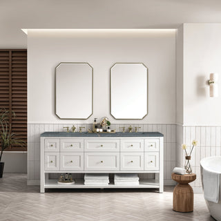 James Martin VanitiesBreckenridge 72" Double Vanity, Bright White w/ 3 CM Parisien Bleu Top330 - V72 - BW - 3PBLAloha Habitat