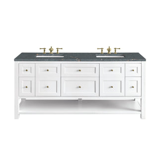 James Martin VanitiesBreckenridge 72" Double Vanity, Bright White w/ 3 CM Parisien Bleu Top330 - V72 - BW - 3PBLAloha Habitat