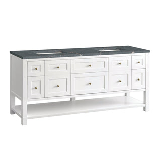 James Martin VanitiesBreckenridge 72" Double Vanity, Bright White w/ 3 CM Parisien Bleu Top330 - V72 - BW - 3PBLAloha Habitat