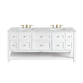 James Martin VanitiesBreckenridge 72" Double Vanity, Bright White w/ 3 CM Victorian Silver Top330 - V72 - BW - 3VSLAloha Habitat