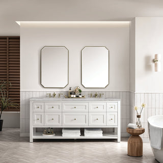 James Martin VanitiesBreckenridge 72" Double Vanity, Bright White w/ 3 CM Victorian Silver Top330 - V72 - BW - 3VSLAloha Habitat