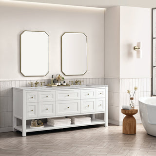 James Martin VanitiesBreckenridge 72" Double Vanity, Bright White w/ 3 CM Victorian Silver Top330 - V72 - BW - 3VSLAloha Habitat