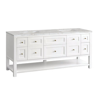 James Martin VanitiesBreckenridge 72" Double Vanity, Bright White w/ 3 CM Victorian Silver Top330 - V72 - BW - 3VSLAloha Habitat