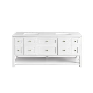 James Martin VanitiesBreckenridge 72" Double Vanity, Bright White w/ 3 CM White Zeus Top330 - V72 - BW - 3WZAloha Habitat