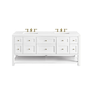 James Martin VanitiesBreckenridge 72" Double Vanity, Bright White w/ 3 CM White Zeus Top330 - V72 - BW - 3WZAloha Habitat