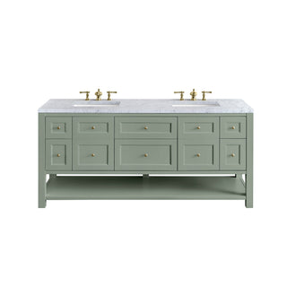 James Martin VanitiesBreckenridge 72" Double Vanity, Smokey Celadon w/ 3 CM Carrara Marble Top330 - V72 - SC - 3CARAloha Habitat