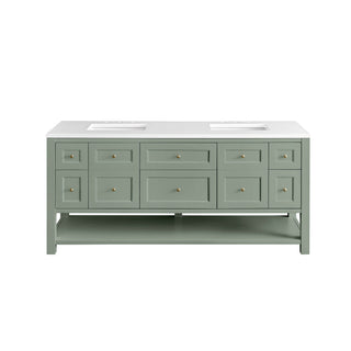 James Martin VanitiesBreckenridge 72" Double Vanity, Smokey Celadon w/ 3 CM White Zeus Top330 - V72 - SC - 3WZAloha Habitat