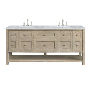 James Martin VanitiesBreckenridge 72" Double Vanity, Whitewashed Oak w/ 3 CM Carrara White Marble Top330 - V72 - WWO - 3CARAloha Habitat