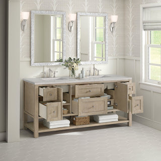 James Martin VanitiesBreckenridge 72" Double Vanity, Whitewashed Oak w/ 3 CM Eternal Jasmine Pearl Quartz Top330 - V72 - WWO - 3EJPAloha Habitat