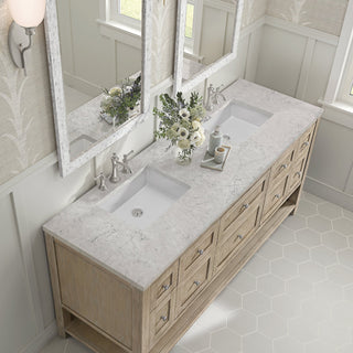 James Martin VanitiesBreckenridge 72" Double Vanity, Whitewashed Oak w/ 3 CM Eternal Jasmine Pearl Quartz Top330 - V72 - WWO - 3EJPAloha Habitat
