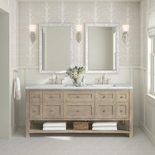 James Martin VanitiesBreckenridge 72" Double Vanity, Whitewashed Oak w/ 3 CM Ethereal Noctis Quartz Top330 - V72 - WWO - 3ENCAloha Habitat