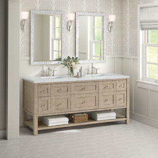James Martin VanitiesBreckenridge 72" Double Vanity, Whitewashed Oak w/ 3 CM Ethereal Noctis Quartz Top330 - V72 - WWO - 3ENCAloha Habitat