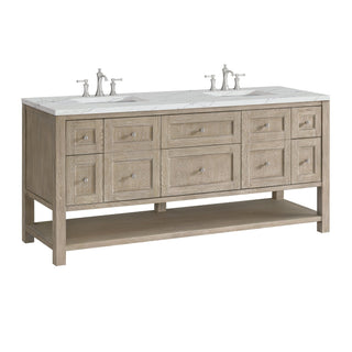 James Martin VanitiesBreckenridge 72" Double Vanity, Whitewashed Oak w/ 3 CM Ethereal Noctis Quartz Top330 - V72 - WWO - 3ENCAloha Habitat