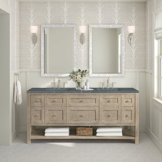 James Martin VanitiesBreckenridge 72" Double Vanity, Whitewashed Oak w/ 3 CM Parisien Bleu Quartz Top330 - V72 - WWO - 3PBLAloha Habitat