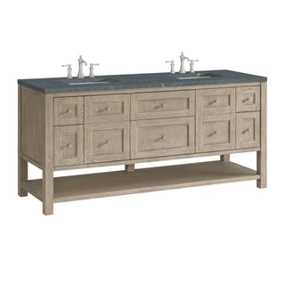 James Martin VanitiesBreckenridge 72" Double Vanity, Whitewashed Oak w/ 3 CM Parisien Bleu Quartz Top330 - V72 - WWO - 3PBLAloha Habitat