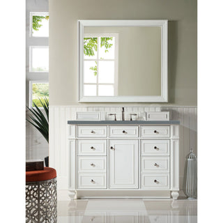James Martin VanitiesBristol 48" Single Vanity, Bright White w/ 3 CM Cala Blue Quartz Top157 - V48 - BW - 3CBLAloha Habitat