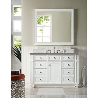 James Martin VanitiesBristol 48" Single Vanity, Bright White w/ 3 CM Grey Expo Quartz Top157 - V48 - BW - 3GEXAloha Habitat