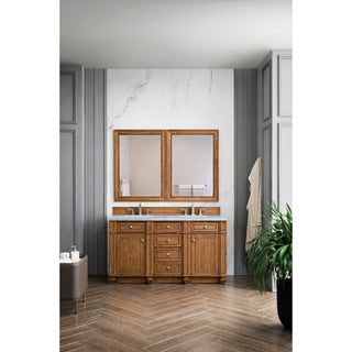 James Martin VanitiesBristol 60" Double Vanity, Saddle Brown w/ 3 CM Arctic Fall Solid Surface Top157 - V60D - SBR - 3AFAloha Habitat