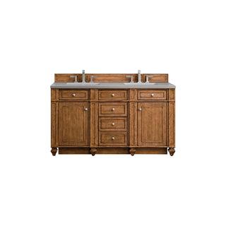 James Martin VanitiesBristol 60" Double Vanity, Saddle Brown w/ 3 CM Grey Expo Quartz Top157 - V60D - SBR - 3GEXAloha Habitat