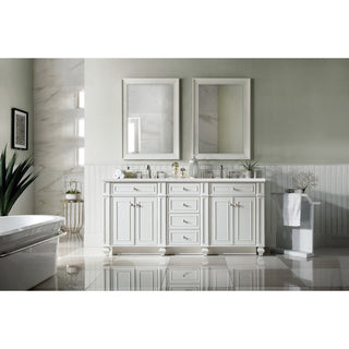 James Martin VanitiesBristol 72" Double Vanity, Bright White w/ 3 CM Arctic Fall Solid Surface Top157 - V72 - BW - 3AFAloha Habitat