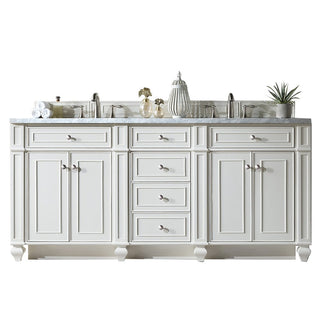 James Martin VanitiesBristol 72" Double Vanity, Bright White w/ 3 CM Carrara Marble Top157 - V72 - BW - 3CARAloha Habitat