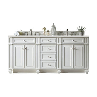 James Martin VanitiesBristol 72" Double Vanity, Bright White w/ 3 CM Parisien Bleu Quartz Top157 - V72 - BW - 3PBLAloha Habitat