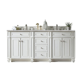 James Martin VanitiesBristol 72" Double Vanity, Bright White w/ 3 CM Victorian Silver Quartz Top157 - V72 - BW - 3VSLAloha Habitat