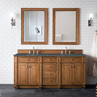 James Martin VanitiesBristol 72" Double Vanity, Saddle Brown w/ 3 CM Parisien Bleu Quartz Top157 - V72 - SBR - 3PBLAloha Habitat