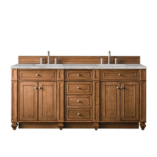 James Martin VanitiesBristol 72" Double Vanity, Saddle Brown w/ 3 CM Victorian Silver Quartz Top157 - V72 - SBR - 3VSLAloha Habitat