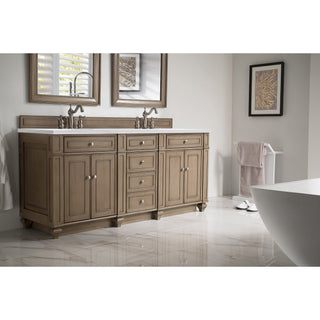 James Martin VanitiesBristol 72" Double Vanity, Whitewashed Walnut w/ 3 CM Carrara Marble Top157 - V72 - WW - 3CARAloha Habitat