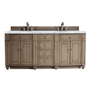James Martin VanitiesBristol 72" Double Vanity, Whitewashed Walnut w/ 3 CM Carrara Marble Top157 - V72 - WW - 3CARAloha Habitat