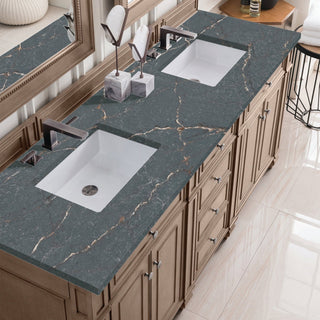 James Martin VanitiesBristol 72" Double Vanity, Whitewashed Walnut w/ 3 CM Parisien Bleu Quartz Top157 - V72 - WW - 3PBLAloha Habitat