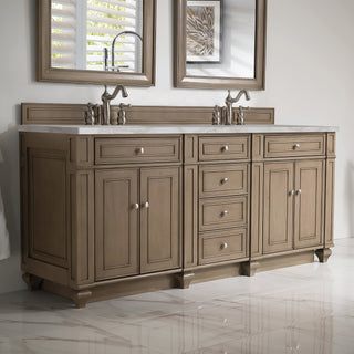 James Martin VanitiesBristol 72" Double Vanity, Whitewashed Walnut w/ 3 CM Victorian Silver Quartz Top157 - V72 - WW - 3VSLAloha Habitat