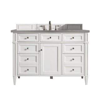 James Martin VanitiesBrittany 48" Single Vanity, Bright White w/ 3 CM Grey Expo Quartz Top650 - V48 - BW - 3GEXAloha Habitat